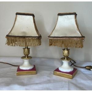 Pair Of Porcelain And Gilt Bronze Lamps