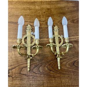 Pair Of Empire Period Wall Lights 