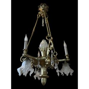 Grand lustre art nouveau 