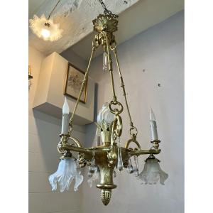 Large Art Nouveau Chandelier 
