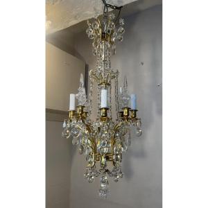 Louis XVI-style Bronze And Crystal Chandelier