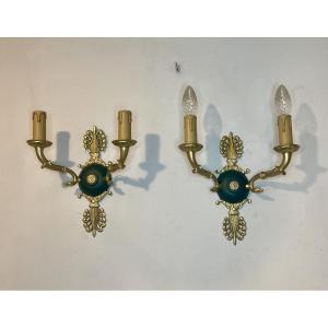 Pair Of 2-light Empire-style Wall Sconces