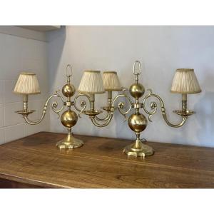 Paire de lampes style hollandais