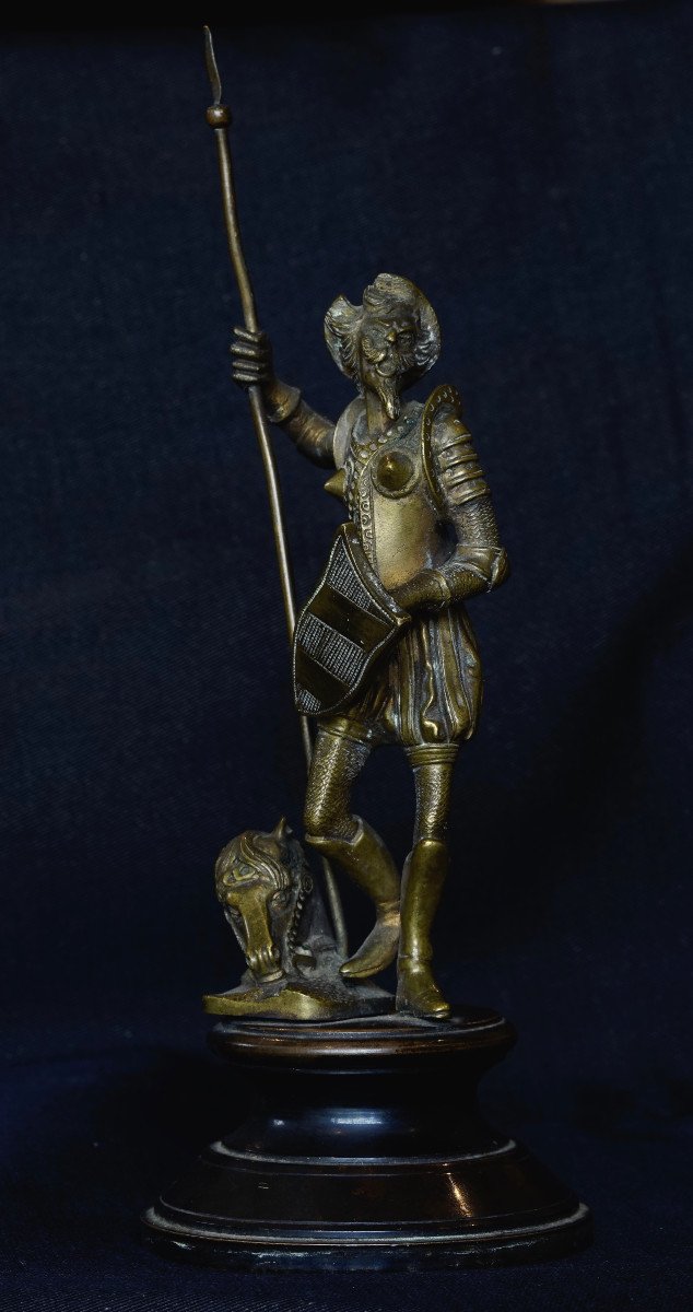 Joli bronze sur piédouche : Don Quichotte