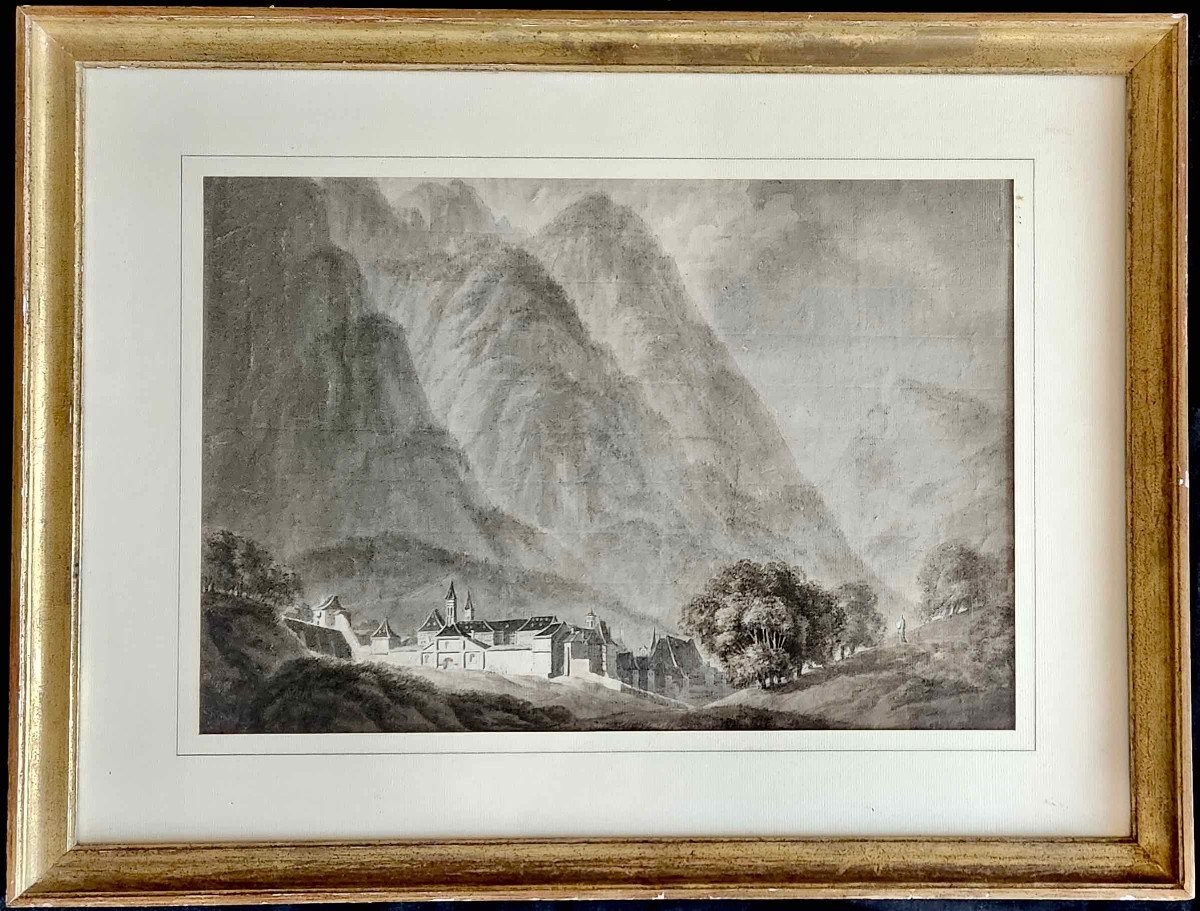 DAUPHINÉ : Beau Et Grand Dessin Original Du 19e Siècle à l'encre : La Grande Chartreuse