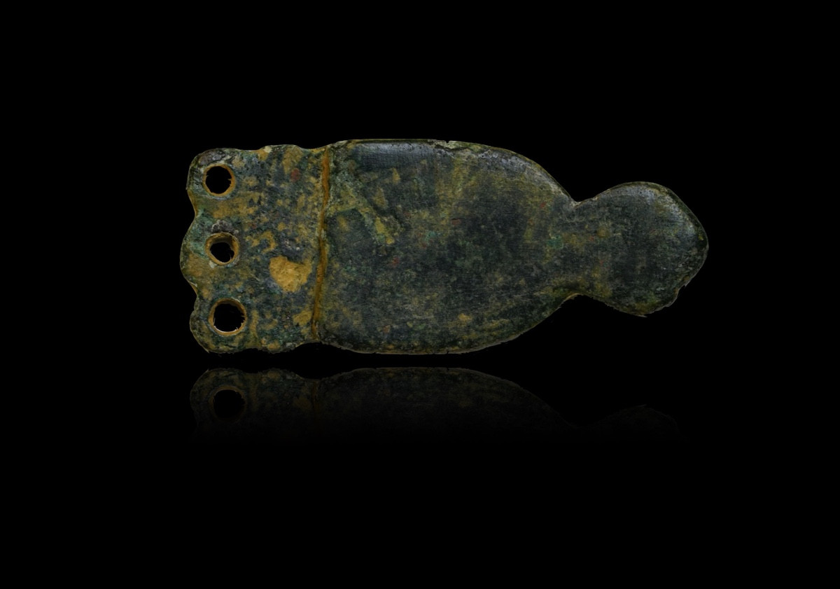 Medieval Gilded Bronze Element With Animal-photo-2