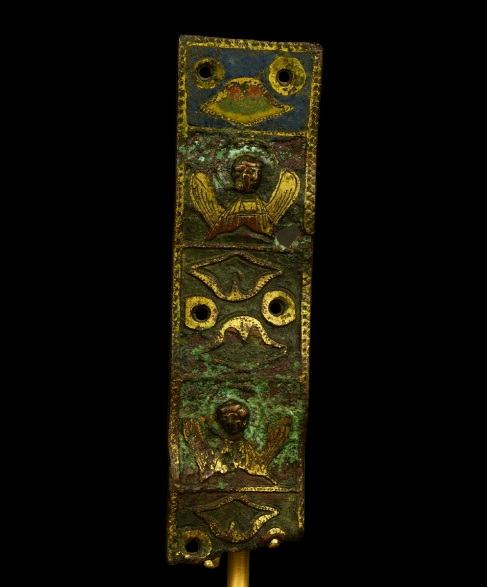 Fragment Of A Cross Decorated With Champlevé Enamel, Limoges, 13th Century-photo-2