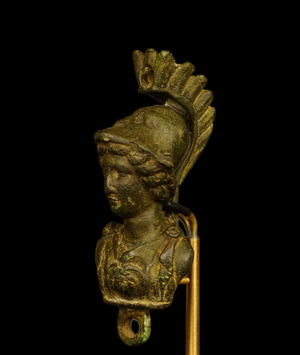 Roman Bronze Wall Light Depicting The God Mars -photo-2