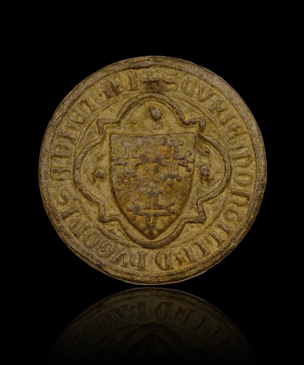 Dauphiné Montélimar Lead Coat Of Arms Of Hugues Adhémar De Monteil, Lord Of La Garde 