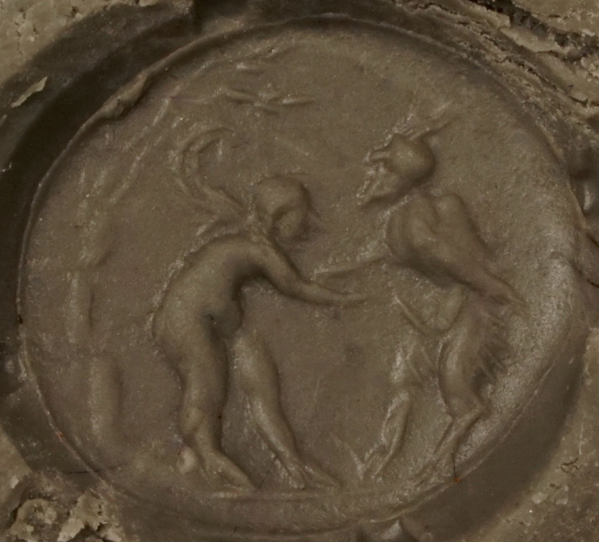 Intaille érotique : Satyre et Eros-photo-2