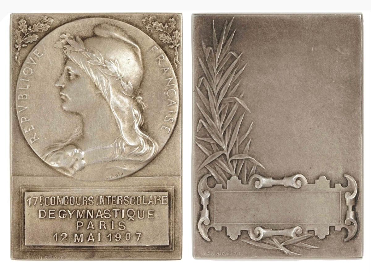 Medal/plaque From The 17th Gymnastics Competition, Paris, May 12, 1907