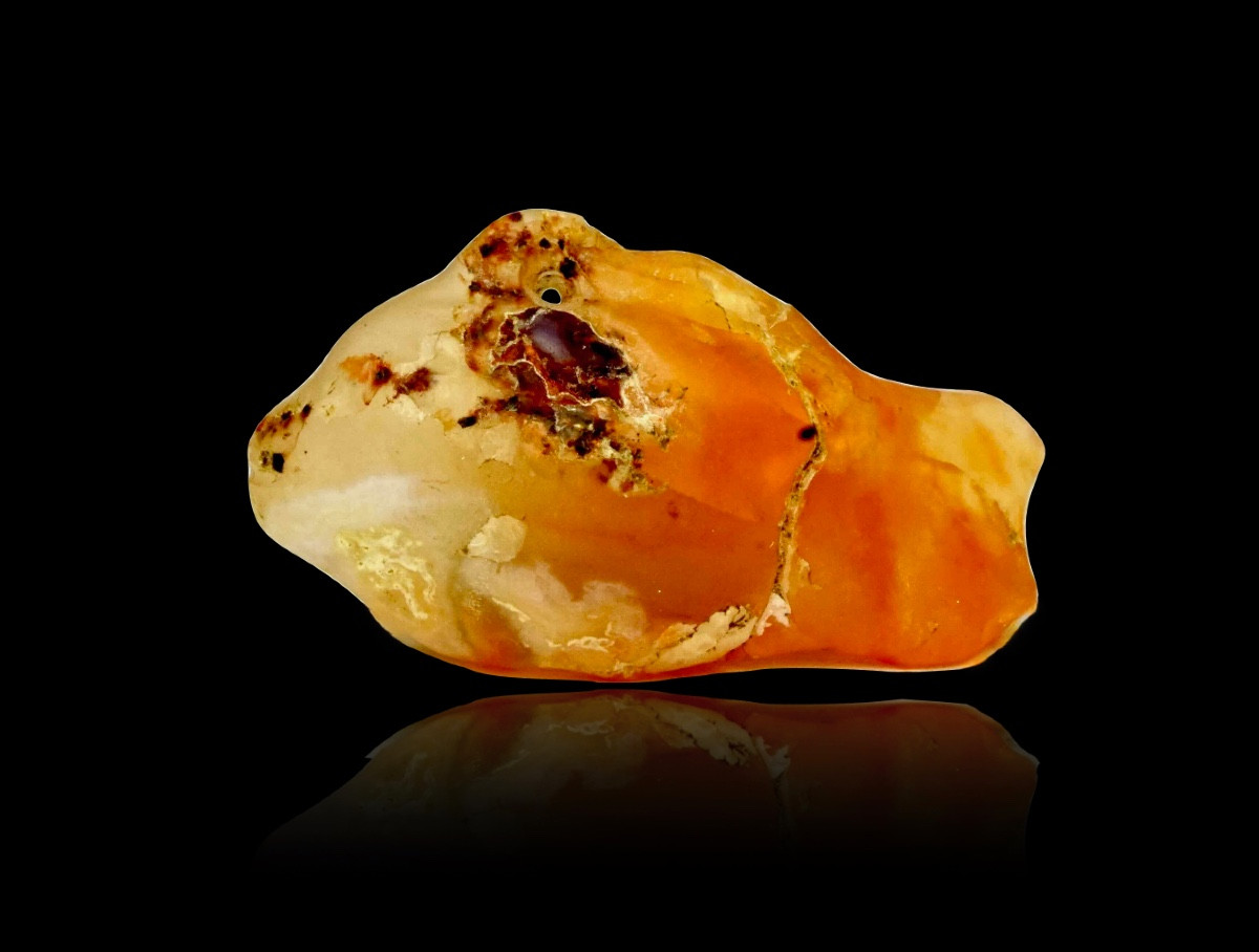  ÉGYPTE : Amulette égyptienne antique : poisson en cornaline -photo-2