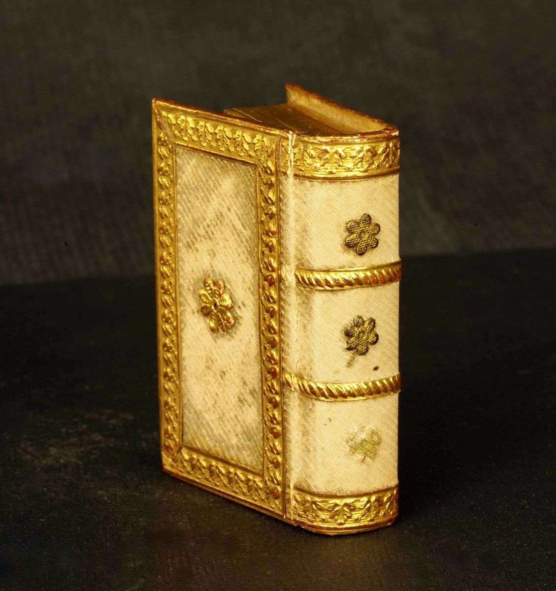 Petit  boîte romantique en forme de livre avec  miroir et gravure couleur-photo-2