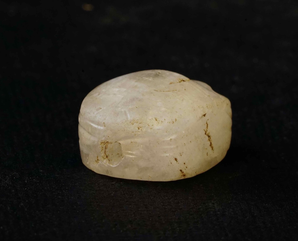 Scarabée égyptien en cristal de roche - ÉGYPTE ANTIQUE-photo-2