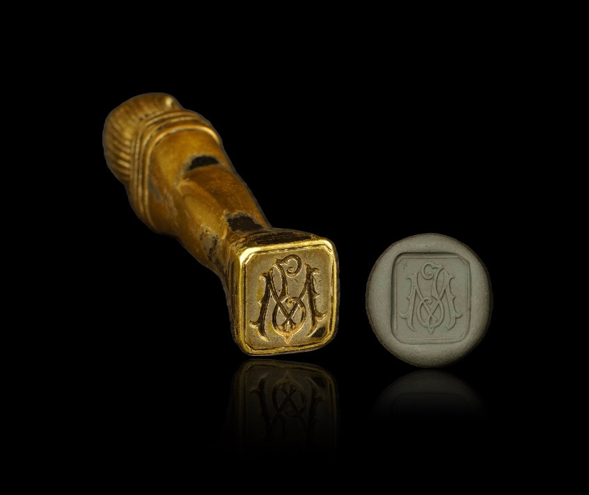 Egyptian Seal In Gilded Silver: Pharaoh's Sarcophagus-photo-2