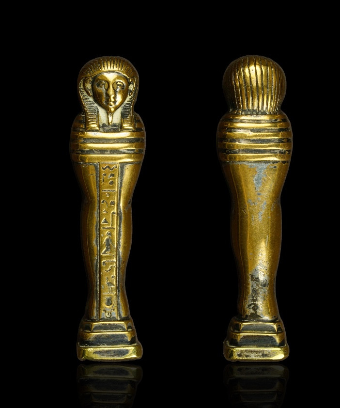 Egyptian Seal In Gilded Silver: Pharaoh's Sarcophagus