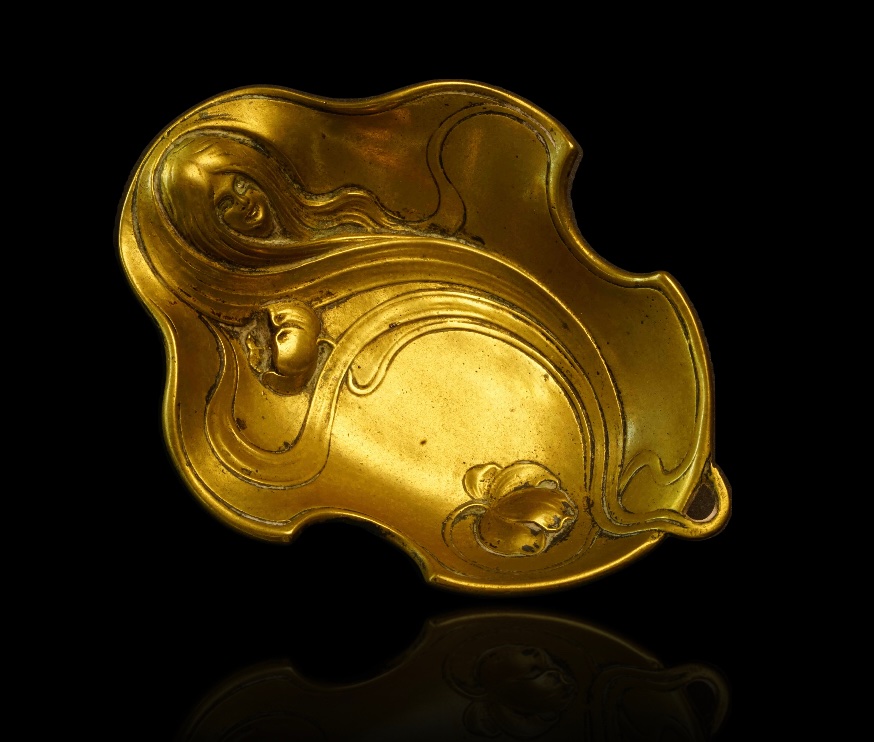 Art Nouveau Brass Trinket Dish Or Ashtray