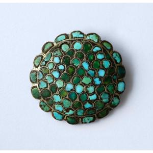 Persian Pendant In Silver And Turquoise Chip
