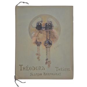 René LALIQUE livre lithographies THÉODORA Théâtre Sarah Bernhardt 1902