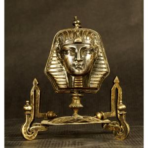Egypt / Egyptomania: 19th-century Candlestick With A Sphinx Head 