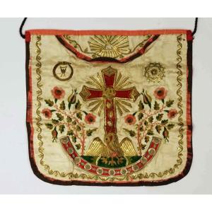 Tablier Franc-Maçonnerie Chevalier Rose-Croix