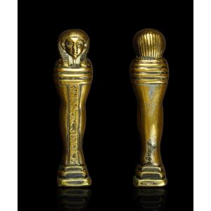 Egyptian Seal In Gilded Silver: Pharaoh's Sarcophagus