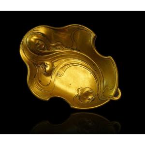 Art Nouveau Brass Trinket Dish Or Ashtray