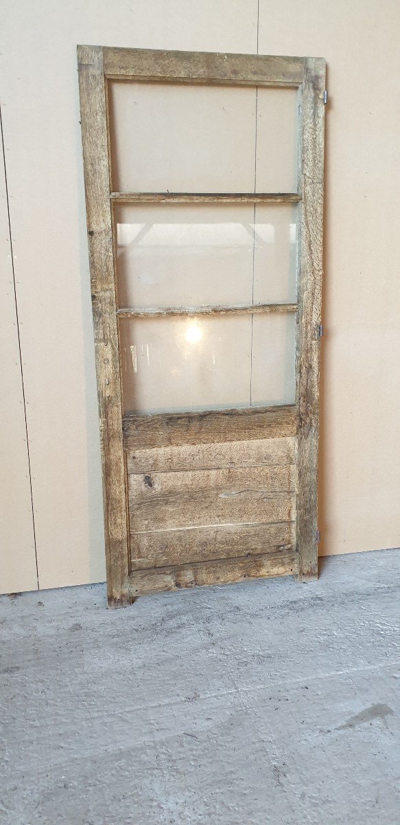 Oak Door With 3 Horizontal Glasses - 20th-photo-2