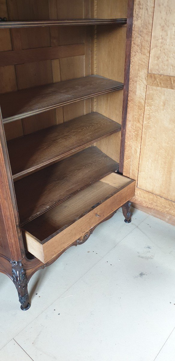 Impressive Wardrobe Curved Sides Mahogany Veneer With Mirrored Door Early 20th Century-photo-3