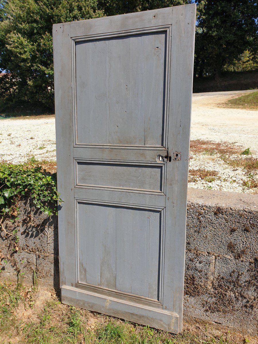 Charmante Porte Campagnarde double face - Patine bleu-gris - XIXème-photo-1