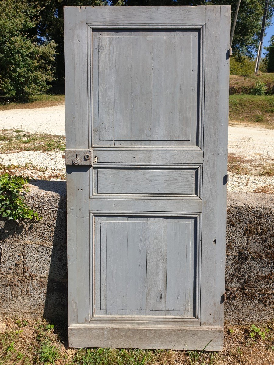 Charmante Porte Campagnarde double face - Patine bleu-gris - XIXème