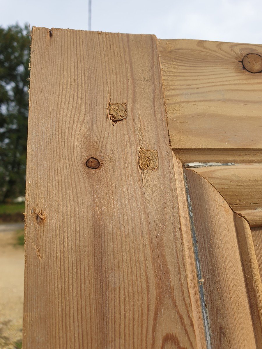Elegant 19th Century Double-sided Pine Door-photo-3