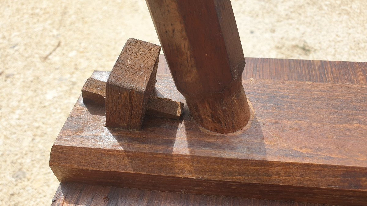 Lot de 4 chaises en chêne massif "style Alsacien" - XXème-photo-1