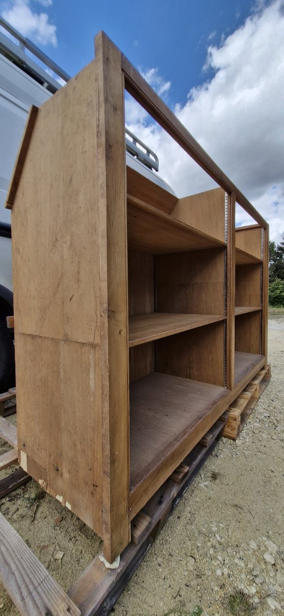 Woodwork For Storage Or Library Under Slope - Oak - 20th Century-photo-2
