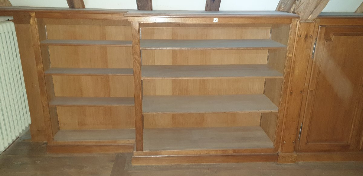 Woodwork For Storage Or Library Under Slope - Oak - 20th Century-photo-7