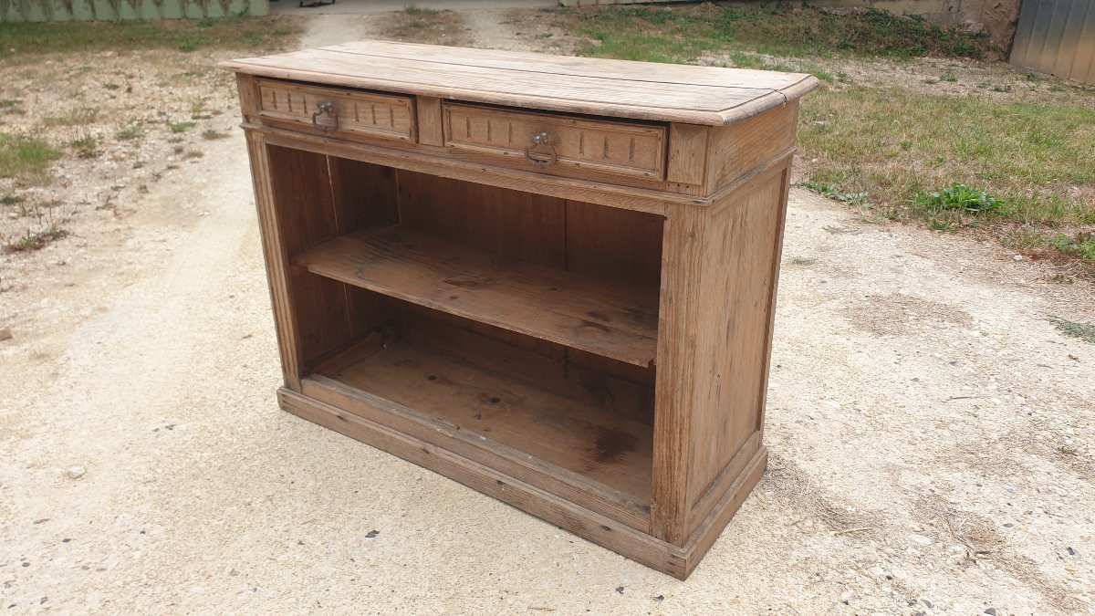 Commode en pin - 2 tiroirs - jolie patine - début XXè-photo-1