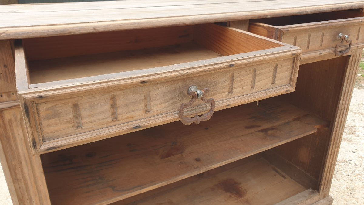 Commode en pin - 2 tiroirs - jolie patine - début XXè-photo-2