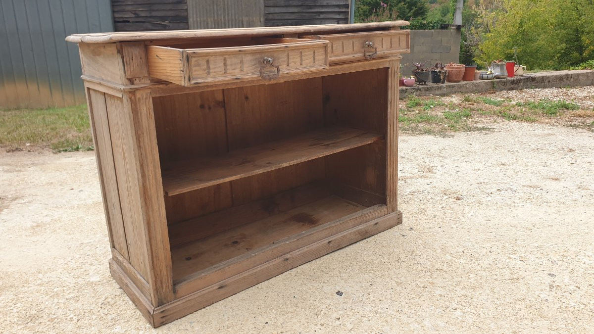 Commode en pin - 2 tiroirs - jolie patine - début XXè-photo-5