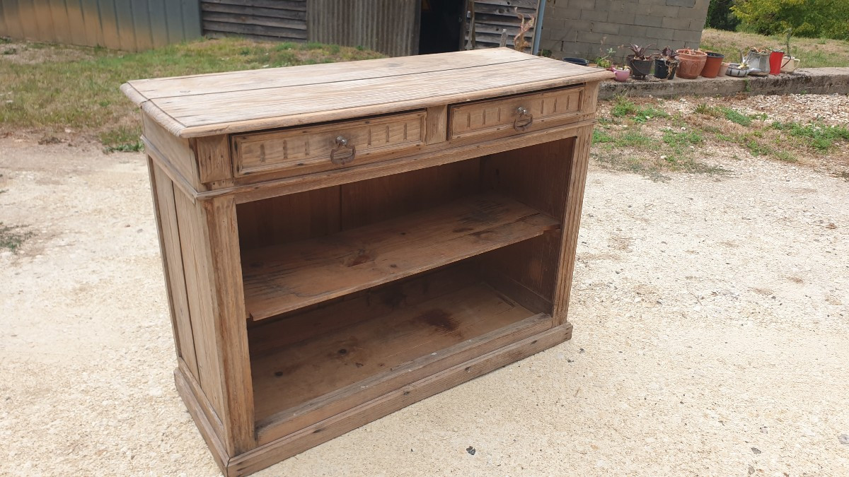 Commode en pin - 2 tiroirs - jolie patine - début XXè