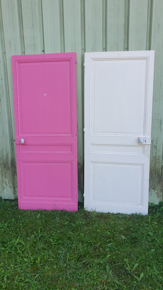 Pair Of Colored Connecting Doors - 20th Century-photo-3