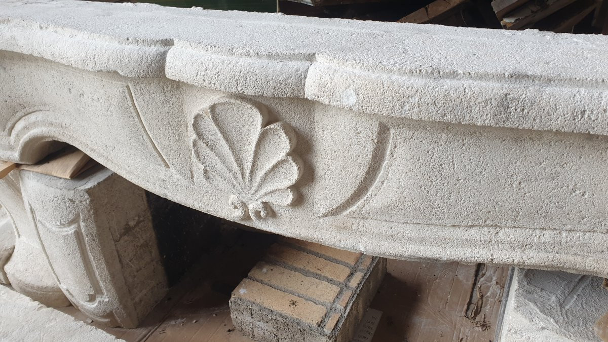 Dismantled Regency Style Fireplace - In Reconstituted Stone - 20th Century-photo-4