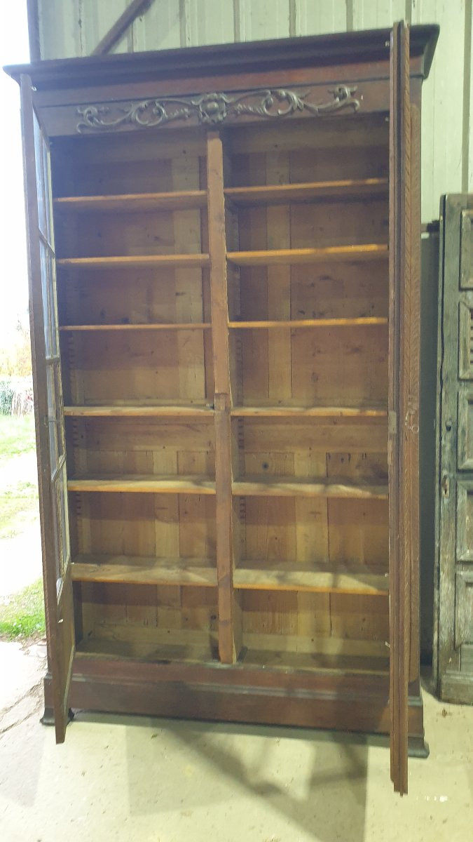 Oak Display Cabinet/bookcase - Breton Regional Style - Early 20th Century-photo-4