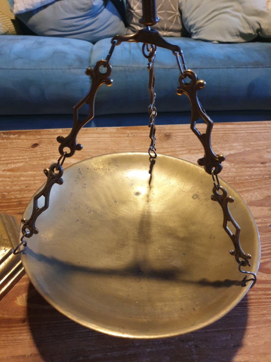 Bronze Roman Counter Scale - Italian Style - Stamped Mdcv-photo-2