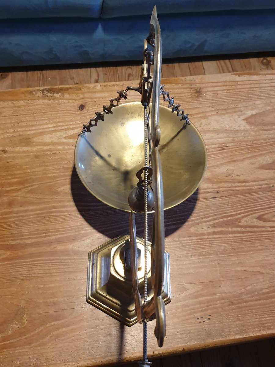 Bronze Roman Counter Scale - Italian Style - Stamped Mdcv-photo-2