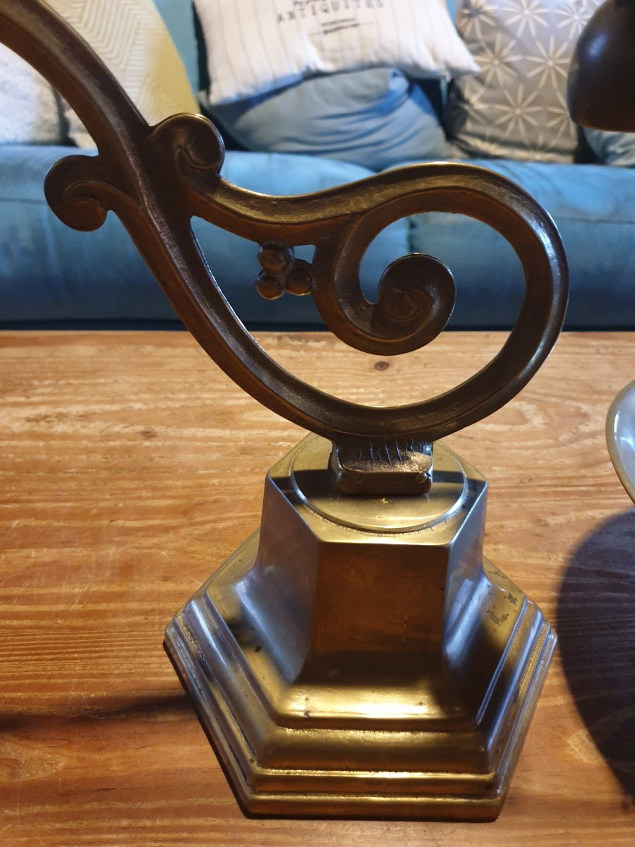 Bronze Roman Counter Scale - Italian Style - Stamped Mdcv-photo-5