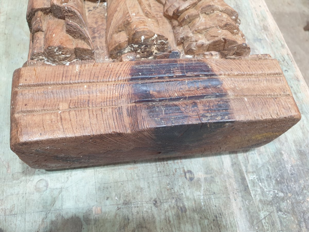 Carved Pine Panel Depicting The Three Wise Men-photo-7