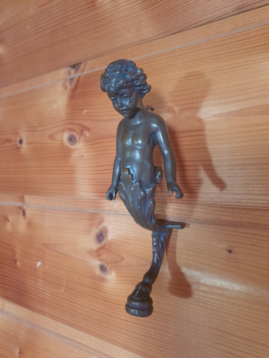 Petit chérubin / centaure en bronze - applique - début XXè-photo-3