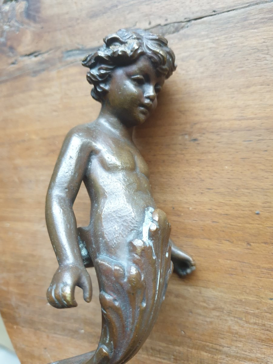 Petit chérubin / centaure en bronze - applique - début XXè-photo-5