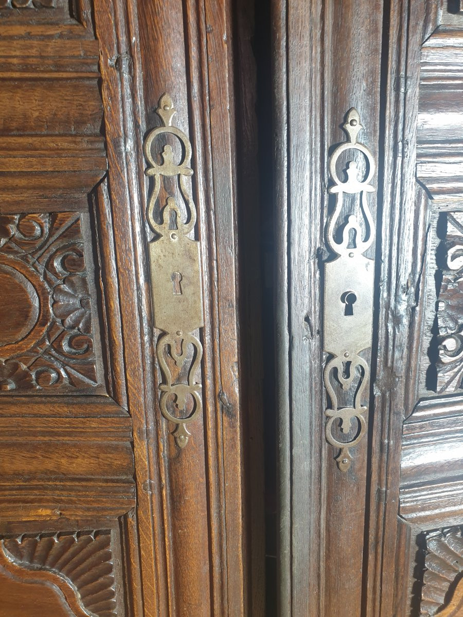 Armoire raffinée en chêne foncé - style Louis XIV - XIXème-photo-4