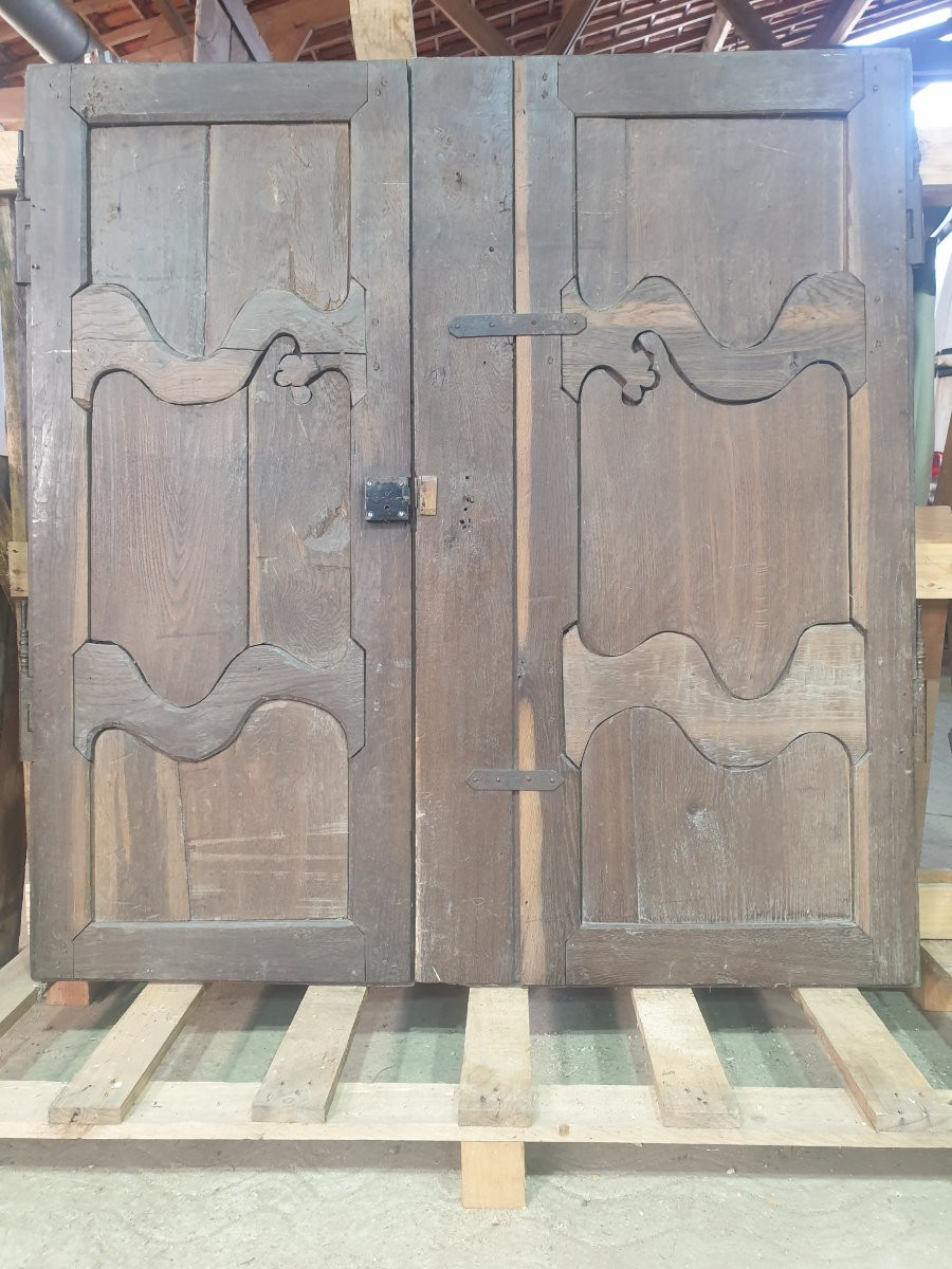 Paire de porte d'armoire en chêne Louis XV-photo-2